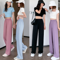 休闲裤女夏季薄款女士长裤直筒裤阔腿裤时尚女裤百搭裤子西装裤夏_杏色_L(建议105-115斤)