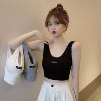 尝新价夏季黑色小吊带打底女带胸垫外穿百搭潮流西_灰色_3XL建议145-160斤