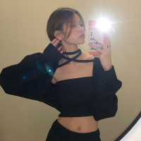 外搭辣妹披肩上衣超短款外套女夏季2021新款防晒开衫两件套ins潮_紫色外套+裹胸_均码