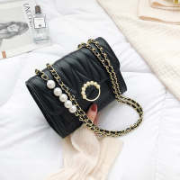 琨儿专享新款超火夏天单肩小包包女2021百搭链条斜挎小方包_黑色大号