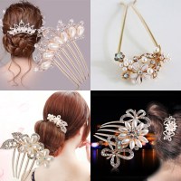 韩版发梳发卡 优雅发夹发饰 百搭发梳发夹丸子头时尚头饰_-5440pyu-一字簪