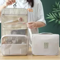 化妆包女便携2021新款超火ins风防水高级旅行收纳洗漱品袋大容量_花料化妆包小号+蓝色花朵
