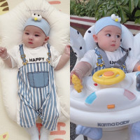 小可乐粉丝专享夏季新款假两件印花宝宝哈衣_黄色_衣标73