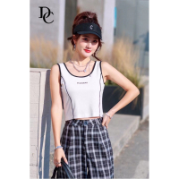 迪奥皇冠2021新品两色字母竖条纹背心A-GF-15032_白色竖条纹_均码