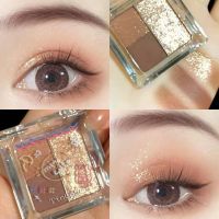 2021三影小萌新系列拼色学生平价大地色亮片珠光小盘便携_E01#小咖啡_单品眼影