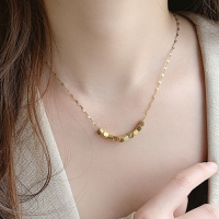 2021新款简约时尚百搭轻奢方块项链彰显锁骨_时尚金