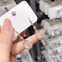 紫寰37精致优雅耳环2021新款潮超仙小坠耳饰时尚百搭耳钩_金色