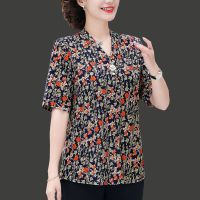 中年妈妈夏装短袖女2021新款潮雪纺衫女高档夏季上衣女夏百搭气质_防晒围脖丝巾_3XL参考125-140斤