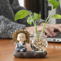 (艺术家装饰画)家居卡通摆件花瓶禅意小和尚_小和尚-不说