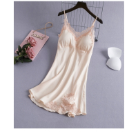 睡裙女2021年夏季新款冰丝吊带睡裙女士大码睡衣家居服_118玫瑰裙-粉色_L(100-115斤)