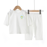 盼盼童装店夏季宝宝七分裤袖家居服_肉红七分_73码身高66-75cm