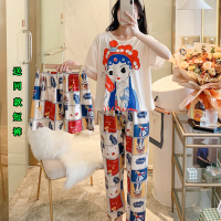 新款睡衣女韩版短裤长裤家居服套装(送同款短裤)_芝麻街三件套_均码(80斤-140斤)