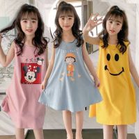 夏季新款女童睡裙短袖仙女裙儿童睡衣女公主风韩版连衣裙家居服_纯色_20码建议身高160-168cm