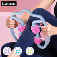 环形夹腿按摩器滚轮泡沫滚轴瘦小腿部肌肉消除放松瘦腿神器泡沫轴_粉红色☆第三代升级款