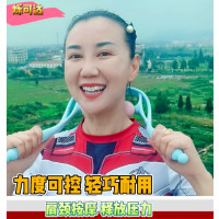手动颈椎按摩器夹脖子颈部夹颈器多功能肩颈仪腰椎揉捏家用小神器_粉色