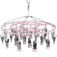 袜子架晾袜架不锈钢内衣夹子多功能晾衣架晒袜子圆形凉内裤夹神器_圆形15夹樱花粉_1个