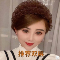 庶白发帽夏天遮白发头饰遮盖神器薄款显年轻新款时尚前额发带发箍_双层更好看蕾丝咖色