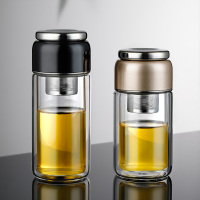 春韵茶水分离玻璃杯200ml-260ml_深蓝色-200ml