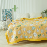 皇冠超柔水洗棉夏凉被 单人双人空调被盖毯 防蚊被_花樱满园_140*200cm(单人)