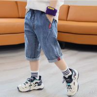 男童牛仔五分裤夏薄款2021新款中大童男孩休闲中裤洋气儿童七分裤_红标--牛仔中裤_115