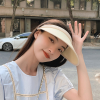 晚晚同款遮阳帽韩国女UV防紫外线空顶帽子防晒夏户外太阳帽_黑色颜值款