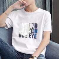 左岸2021夏新款男士短袖T恤经典星空英文款ZA51798_藏青色_M(95-115斤)