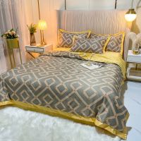 天丝夏被空调被夏凉被水洗棉四件套真丝单双人被芯夏季薄被子肤_彼岸花_盛夏枕套2只