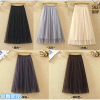 2021春夏秋款网纱半身裙百搭中长款高腰显瘦a字裙大摆蓬蓬纱裙_黑色75cm_M建议95-115斤