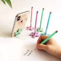 (5只装)英明乐创意手机支架台笔办公室学生签字圆珠笔_5支装(颜色随机)