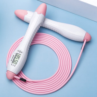 计数跳绳钢丝跳绳健身跳绳学生比赛跳绳_粉色长绳款