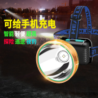 LED头灯强光超亮头戴式手电筒户外黄光充电感应夜钓鱼小氙气矿灯_6000W白光 续航100小时无感应 带DC充电线