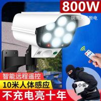 太阳能庭院灯人体感应户外院子灯家用仿真监控摄像头充电照明_90W智能遥控阴雨天不断电_全年0电费+三档调节+仿真监控