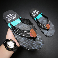 夏季新款潮流拖鞋户外居家两用凉鞋子学生韩版帅气炸街人字拖鞋男_L175灰色_45