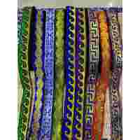 《新品》彩色金丝刺绣民族花边_4号金丝花边(宽2厘米,拍10米发14米)