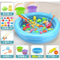 大号钓鱼池玩具+36条鱼+2条发光鱼+2鱼竿+2网捞+60cm圆池_20鱼+2鱼杆+2网捞+2桶+1长方形池(赠打气筒)