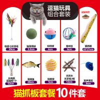 猫玩具套装逗猫棒宠物玩具薄荷鱼不倒翁猫咪解闷老鼠_两件套