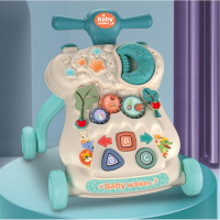 婴儿手推滑行车防侧翻多功能早教助步车玩具车_薄荷绿