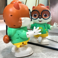 松鼠电动唱歌跳舞婴儿玩具有声会动宝宝男孩儿童女孩玩具_跳舞三只松鼠4首歌曲_电池版：3节普通电池