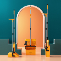 半岛良品新款扫把簸箕套装 加宽加大带梳齿 站立式省空间_升级款180°旋转/带刮齿/可折叠北欧白IDEA