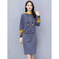 D146时尚休闲套装_灰色_M90斤-105斤