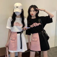 甜酷盐系套装半身裙两件套女夏季2021年新款小个子时尚辣妹短裙子_粉色半裙_S