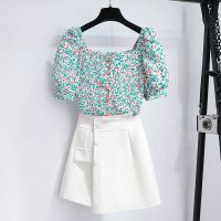 小清新套装裙女夏2021新款小个子碎花t恤短裙森系洋气减龄两件套_4494单件短裙_M建议80-100斤