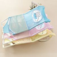 工厂宝宝澡盆浴架婴儿洗澡网浴网儿冲凉架沐浴床浴盆网兜_蓝色无枕头无防滑_无其他赠品