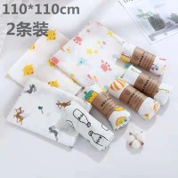 夏季婴儿全棉纱布包浴巾裹巾儿襁褓巾推车盖毯_ 大菠萝+五版恐龙