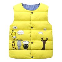 秋冬婴幼儿宝宝保暖坎肩背心马甲_马甲小鹿卡其色_90