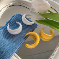 夏季糖果色C形简约时尚耳环 E3628_E3628-黄色