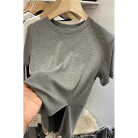 金地佳阳 夏季螺纹修身开叉008款、不开叉009款T恤_L_灰色开叉