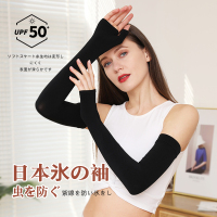日本觅橘防晒冰袖袖套护臂女防紫外线夏季开车男手套袖子套手臂_云朵白1双_均码