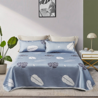 夏季冰丝凉席三件套可水洗可折叠夏天家用凉席舒_草莓甜心-浅灰_凉席1个(230*250cm)/枕套2个(48*74cm)