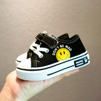 2021儿童帆布鞋百搭秋季球鞋男童板鞋宝宝鞋幼儿园帆布女童小_A-18A黑色_20码/内长13.5厘米